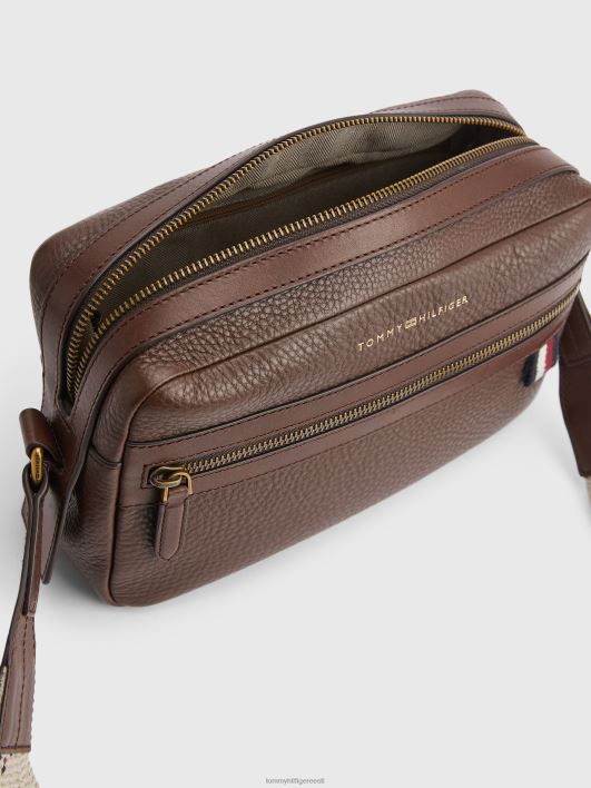 esmaklassiline nahast reporterikott RJV62507 pruun Tommy Hilfiger