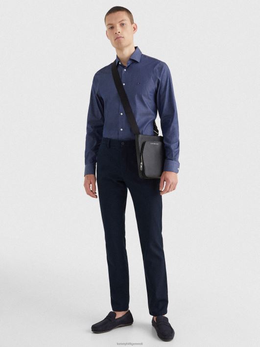 väike nahast reporterikott RJV62481 must Tommy Hilfiger