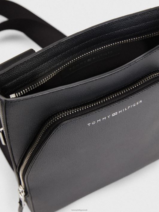 väike nahast reporterikott RJV62481 must Tommy Hilfiger