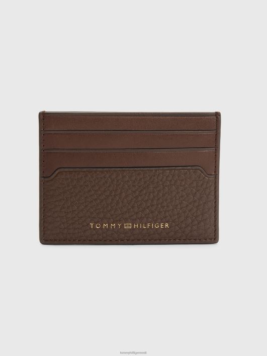 esmaklassiline nahast krediitkaardihoidja RJV62609 pruun Tommy Hilfiger