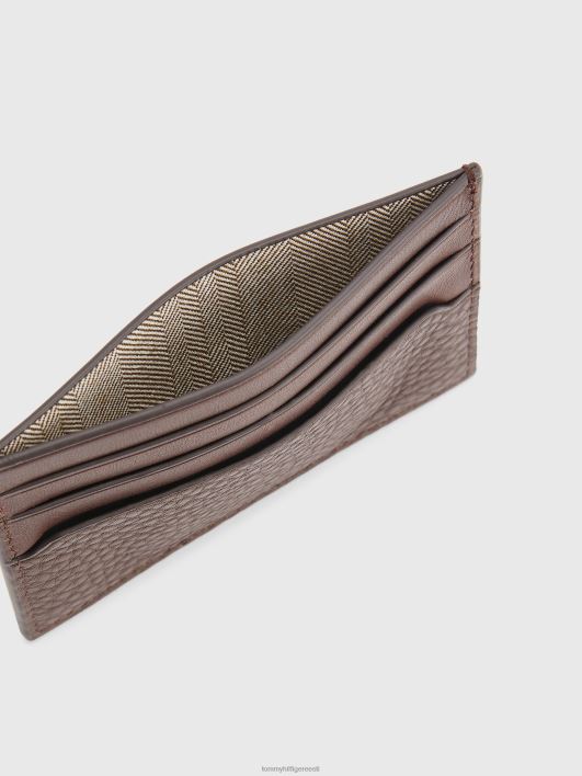 esmaklassiline nahast krediitkaardihoidja RJV62609 pruun Tommy Hilfiger