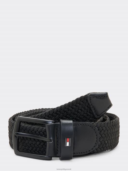 dentoni elastne punutud vöö RJV62534 must Tommy Hilfiger