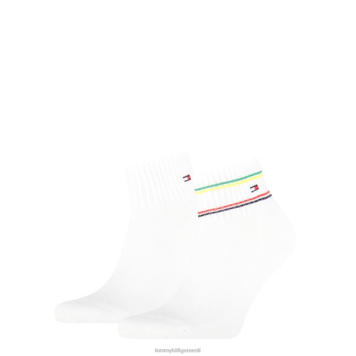 2-pakendis veerandsporditriibulised sokid RJV62545 valge Tommy Hilfiger