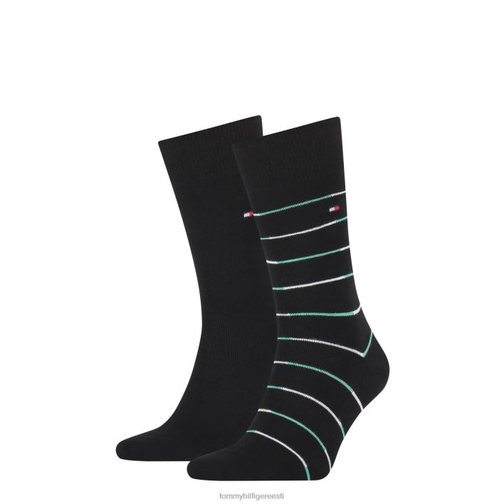 2-paki triibulised sokid RJV62582 must Tommy Hilfiger