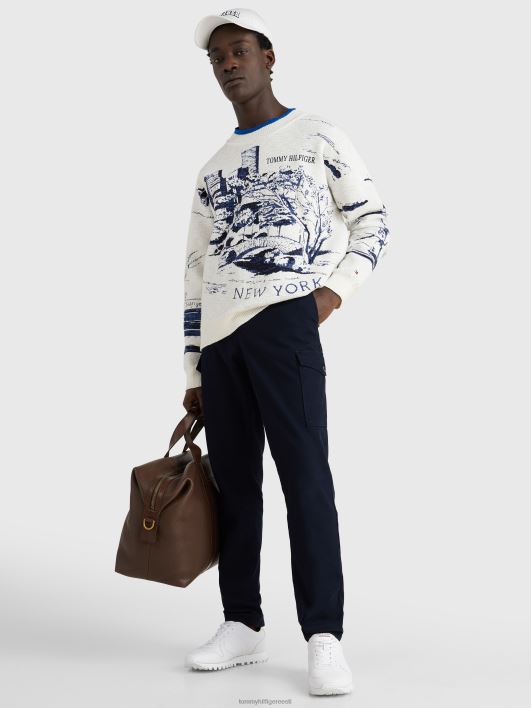 New Yorgi žakaarkootud kampsun RJV621424 sulg valge Tommy Hilfiger