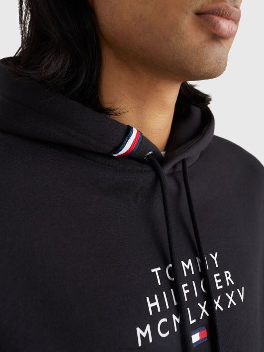 graafilise logoga kapuuts RJV621315 must Tommy Hilfiger