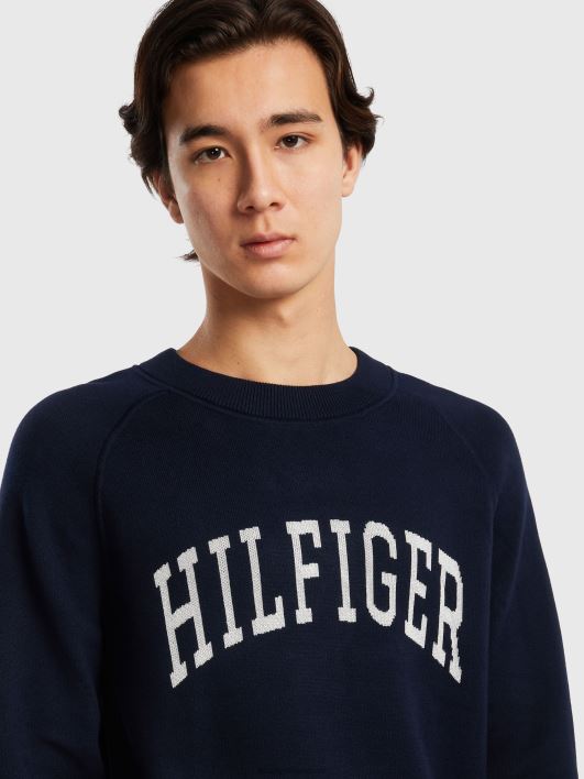 ülikooli graafiline meeskonnakael RJV621355 kõrbe taevas Tommy Hilfiger