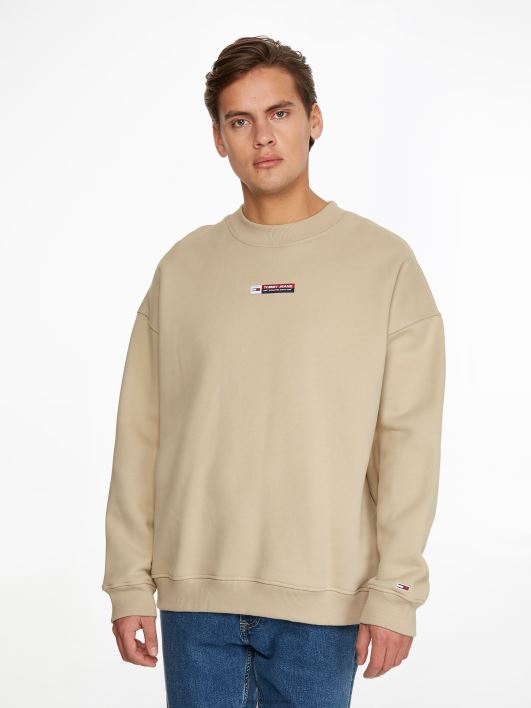 logoga langenud õlgadega dressipluus RJV621340 savanni liiv Tommy Hilfiger