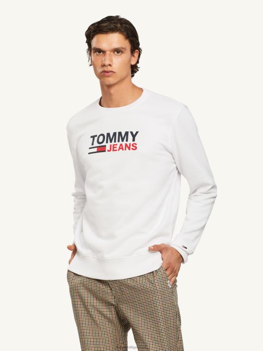 orgaanilisest puuvillast logoga dressipluus RJV621324 valge Tommy Hilfiger