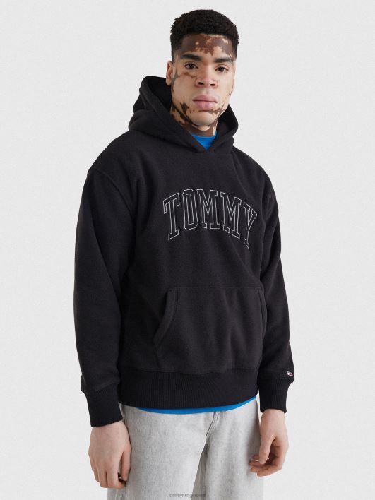 polar fliisist lõdvestunud kapuuts RJV621270 must Tommy Hilfiger