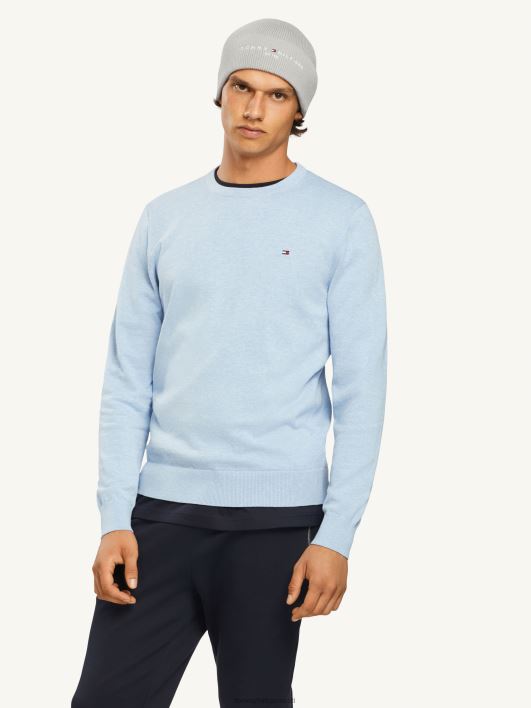 signatuur kaelusega kampsun RJV621395 tuulesinine kanarbik Tommy Hilfiger