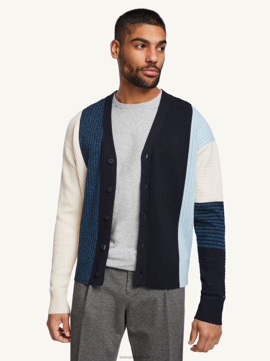 colorblock struktuuriga kardigan RJV62701 kõrbe taevas Tommy Hilfiger