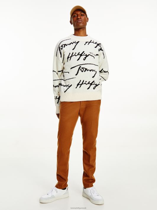 kõrgendatud signatuuriga logoga hüppaja RJV62690 elevandiluust Tommy Hilfiger