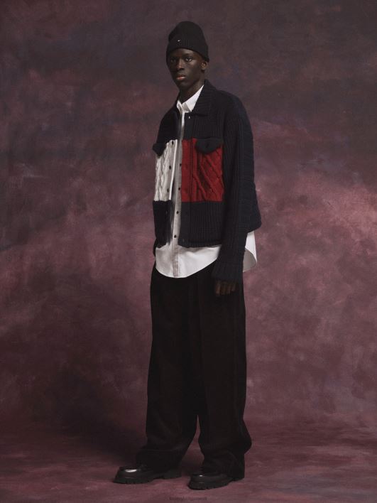 kollektsiooni lipu ikoon kootud autojuhi jope RJV62696 kõrbe taevas Tommy Hilfiger