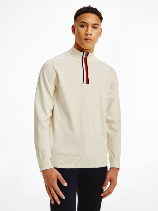 signatuuriga pooltõmblukuga kampsun RJV62704 elevandiluust Tommy Hilfiger