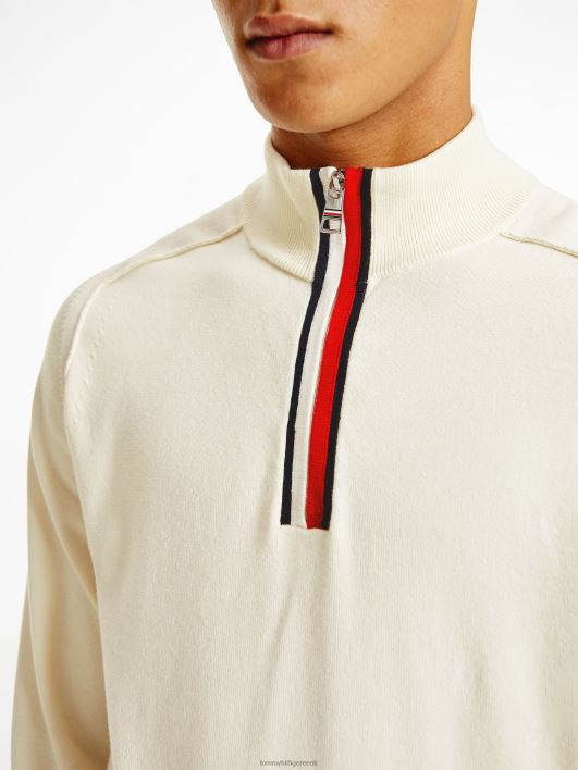 signatuuriga pooltõmblukuga kampsun RJV62704 elevandiluust Tommy Hilfiger