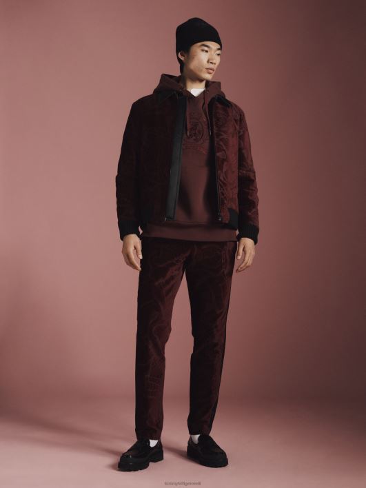 collection crest samet bomber jope RJV62671 klassikaline mahagon Tommy Hilfiger