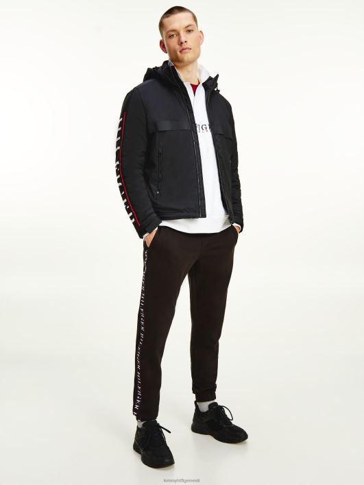 logoga varrukatega eemaldatav kapuutsiga jope RJV62645 must Tommy Hilfiger