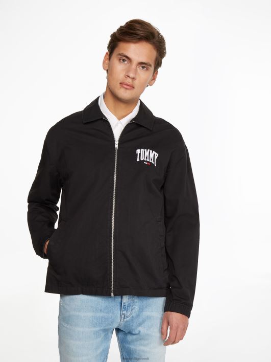 tikandiga orgaanilisest puuvillast lukuga jakk RJV62630 must Tommy Hilfiger