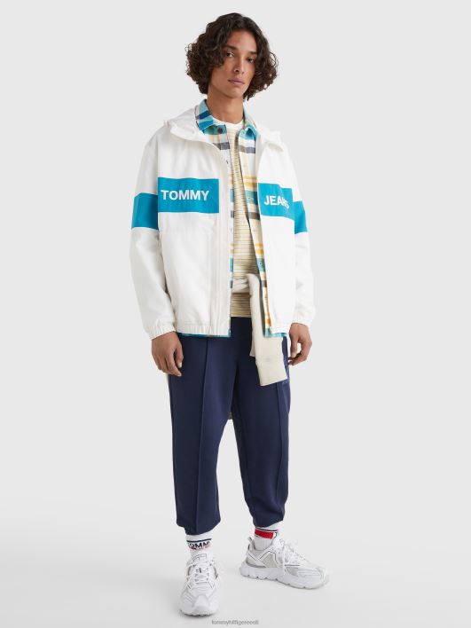 värviblokeeritud logoga tikandiga jakk RJV62638 iidne valge Tommy Hilfiger