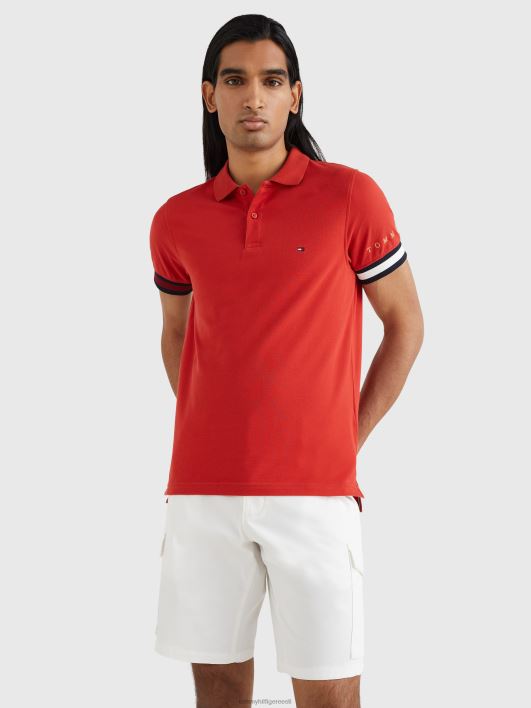 ikoonid lipp slim fit polo RJV621149 kinaveri punane Tommy Hilfiger