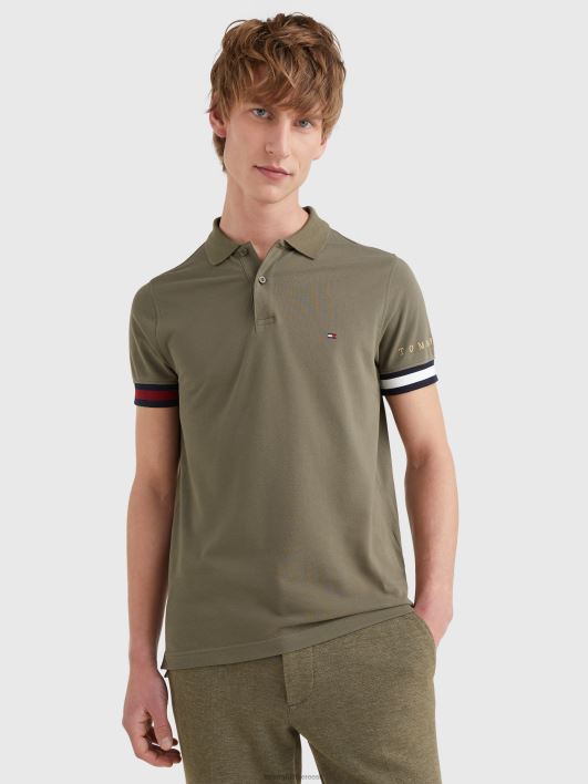 ikoonid lipp slim fit polo RJV621172 armee roheline Tommy Hilfiger