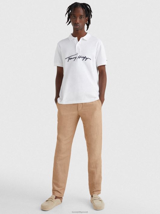 signatuurlogo tavaline sobiv polo RJV621094 valge Tommy Hilfiger