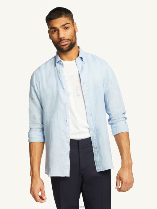 esmaklassiline linane särk RJV621227 chambray sinine Tommy Hilfiger