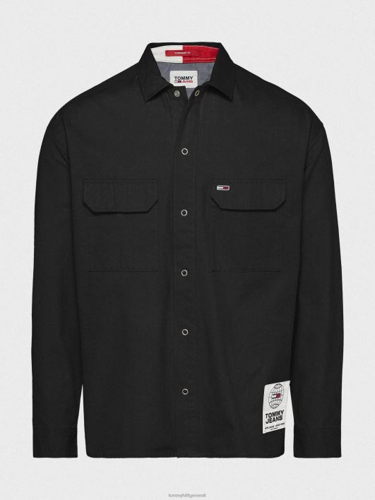 orgaanilisest puuvillast toimse särk RJV621236 must Tommy Hilfiger