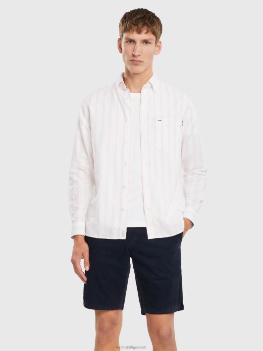 triibuline tavalise sobivusega oxfordi särk RJV621211 jäätunud roosa/valge Tommy Hilfiger