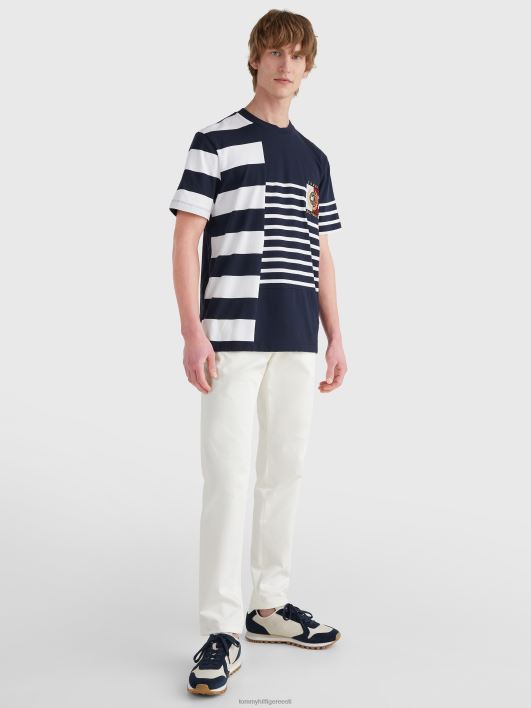 ikoonidega segatriibuline t-särk RJV621488 kõrbetaevas/valge Tommy Hilfiger