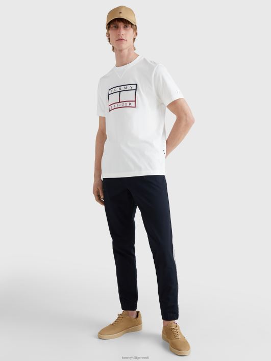lineaarse lipuga tikandiga T-särk RJV621661 valge Tommy Hilfiger