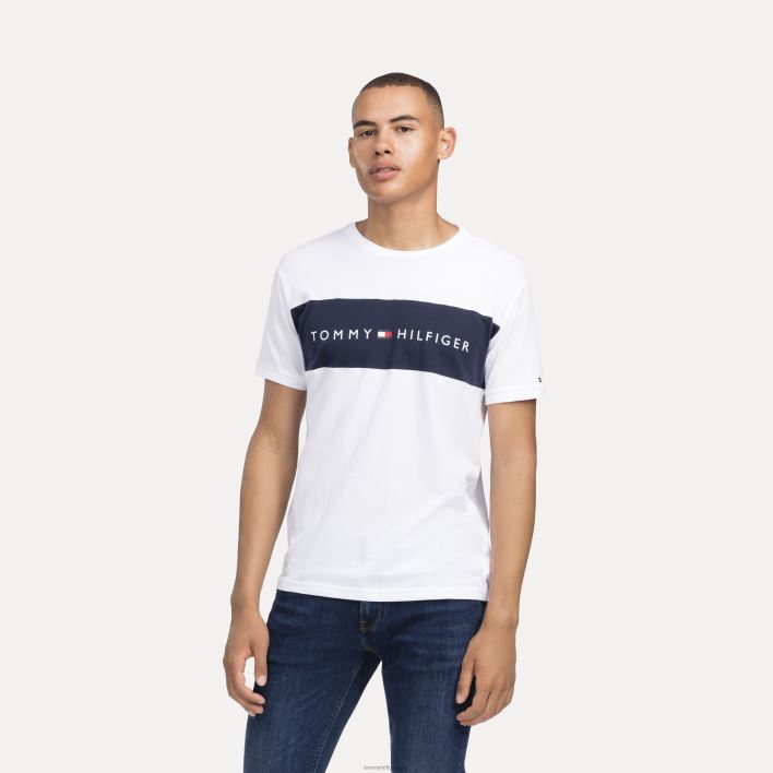 lipulogoga kaelusega T-särk RJV621462 valge Tommy Hilfiger