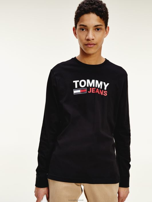 logoga pikkade varrukatega T-särk RJV621498 must Tommy Hilfiger