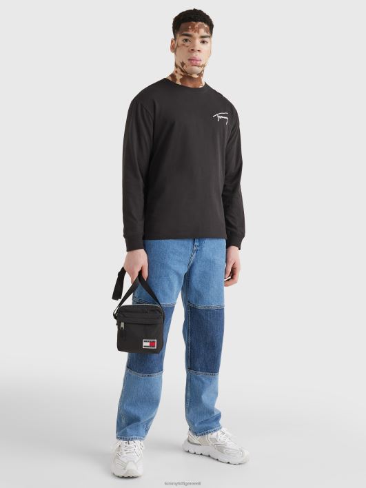 logoga pikkade varrukatega T-särk RJV621613 must Tommy Hilfiger