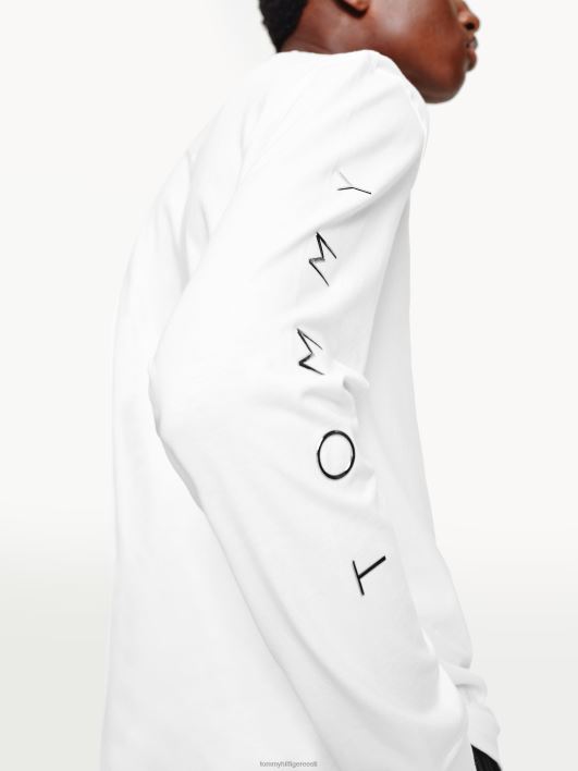 metallist pikkade varrukatega lõdvestunud t-särk RJV621608 valge Tommy Hilfiger