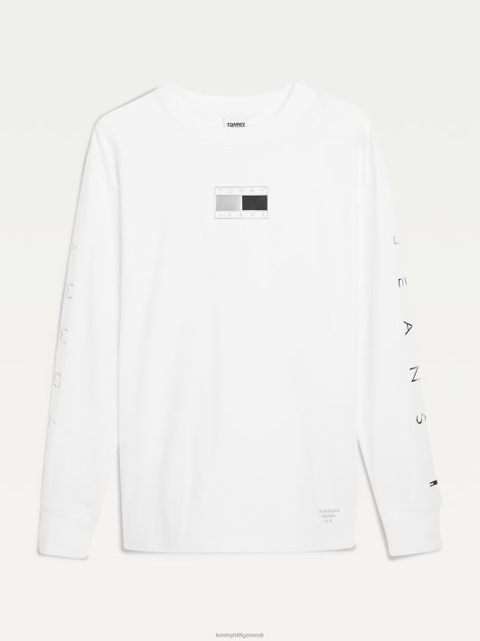 metallist pikkade varrukatega lõdvestunud t-särk RJV621608 valge Tommy Hilfiger