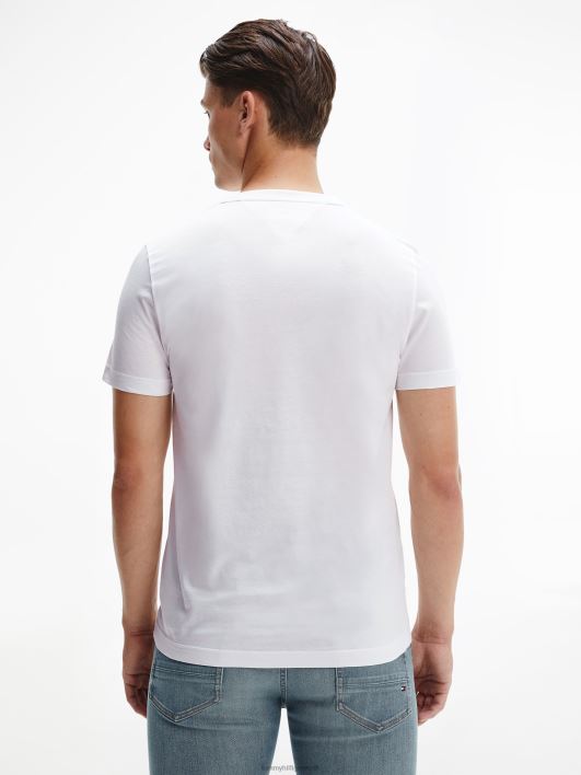 orgaanilisest puuvillast ümar logoga T-särk RJV621708 valge Tommy Hilfiger