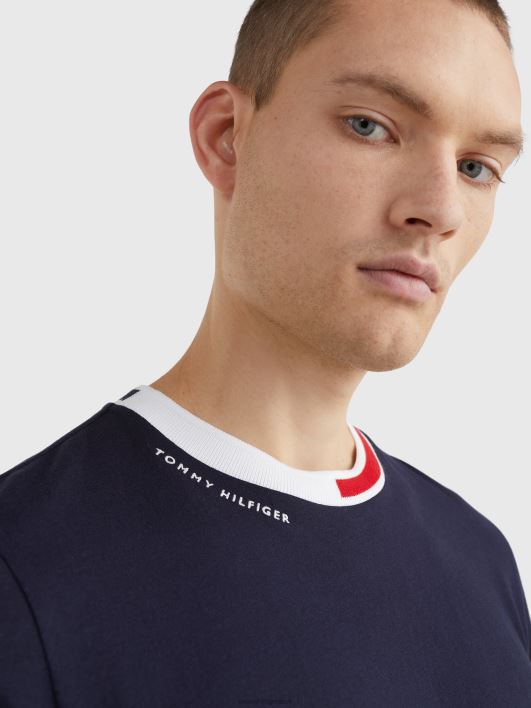 signatuurkaelusega T-särk RJV621723 kõrbe taevas Tommy Hilfiger
