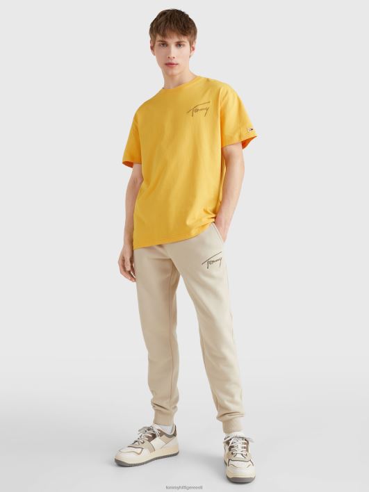 signatuurlogoga taaskasutatud puuvillast T-särk RJV621560 preeriakollane Tommy Hilfiger