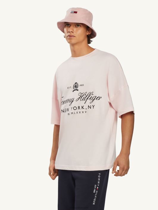 skripti klassikaline tee RJV621685 hele pastelne roosa Tommy Hilfiger