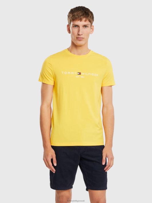 slim fit orgaanilisest puuvillast t-särk RJV621543 soe kollane Tommy Hilfiger