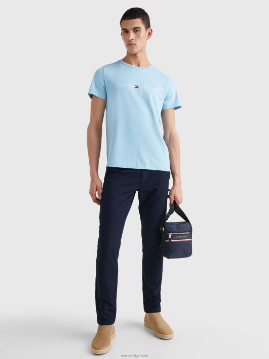 slim fit orgaanilisest puuvillast t-särk RJV621653 kolumbia sinine Tommy Hilfiger