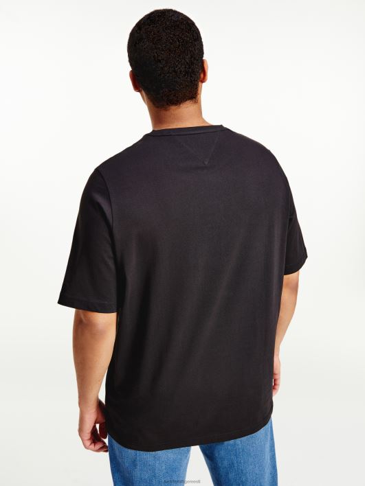 suur ja kõrge logoga tikandiga T-särk RJV621722 must Tommy Hilfiger