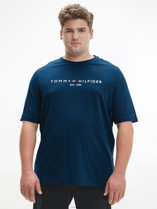 suur ja kõrge logoga tikandiga T-särk RJV621734 tume järve äär Tommy Hilfiger