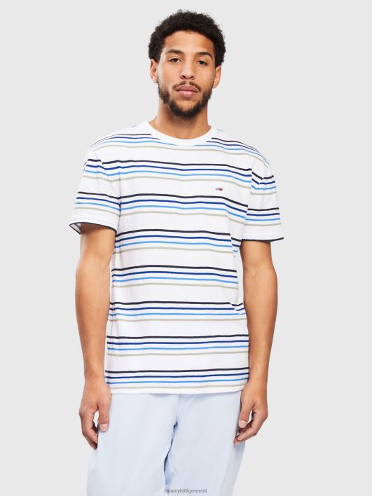 triibuline krepp-tee RJV621625 valge triip Tommy Hilfiger