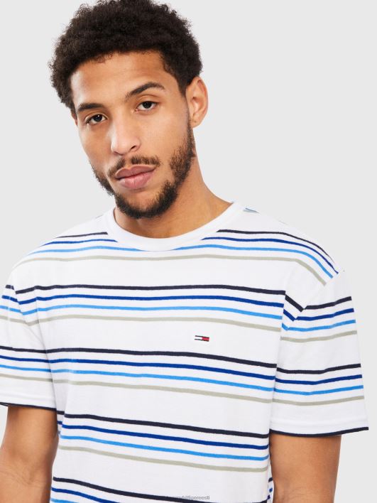 triibuline krepp-tee RJV621625 valge triip Tommy Hilfiger