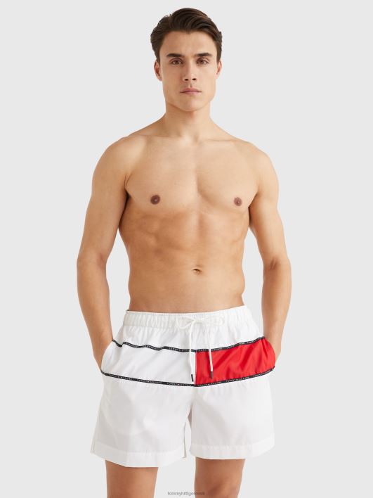 värviblokeeritud keskmise pikkusega ujumispüksid RJV621457 valge Tommy Hilfiger
