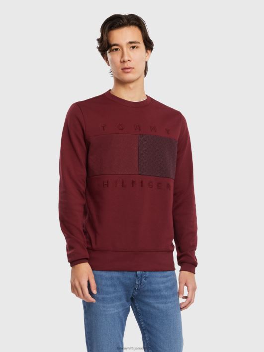 diwali monogrammi paneel crewneck RJV62810 sügav rouge Tommy Hilfiger