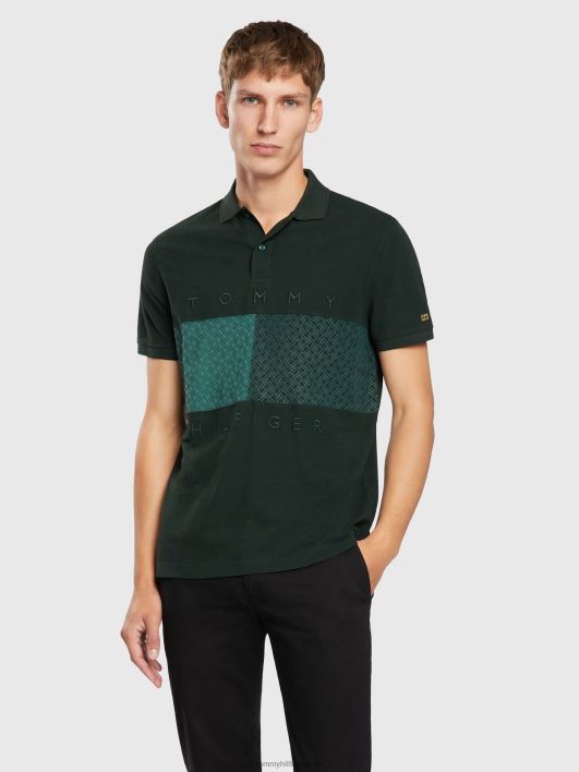diwali monogrammi paneel polo RJV62805 kuristiku roheline Tommy Hilfiger